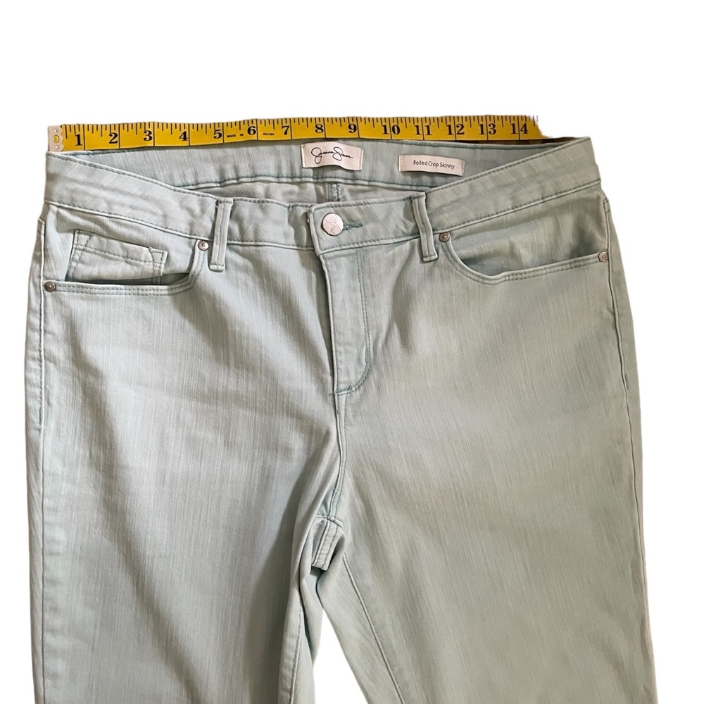 Jessica Simpson Rolled Crop Skinny Jeans Sky Blue - Size 12/31 - Picture 6 of 11